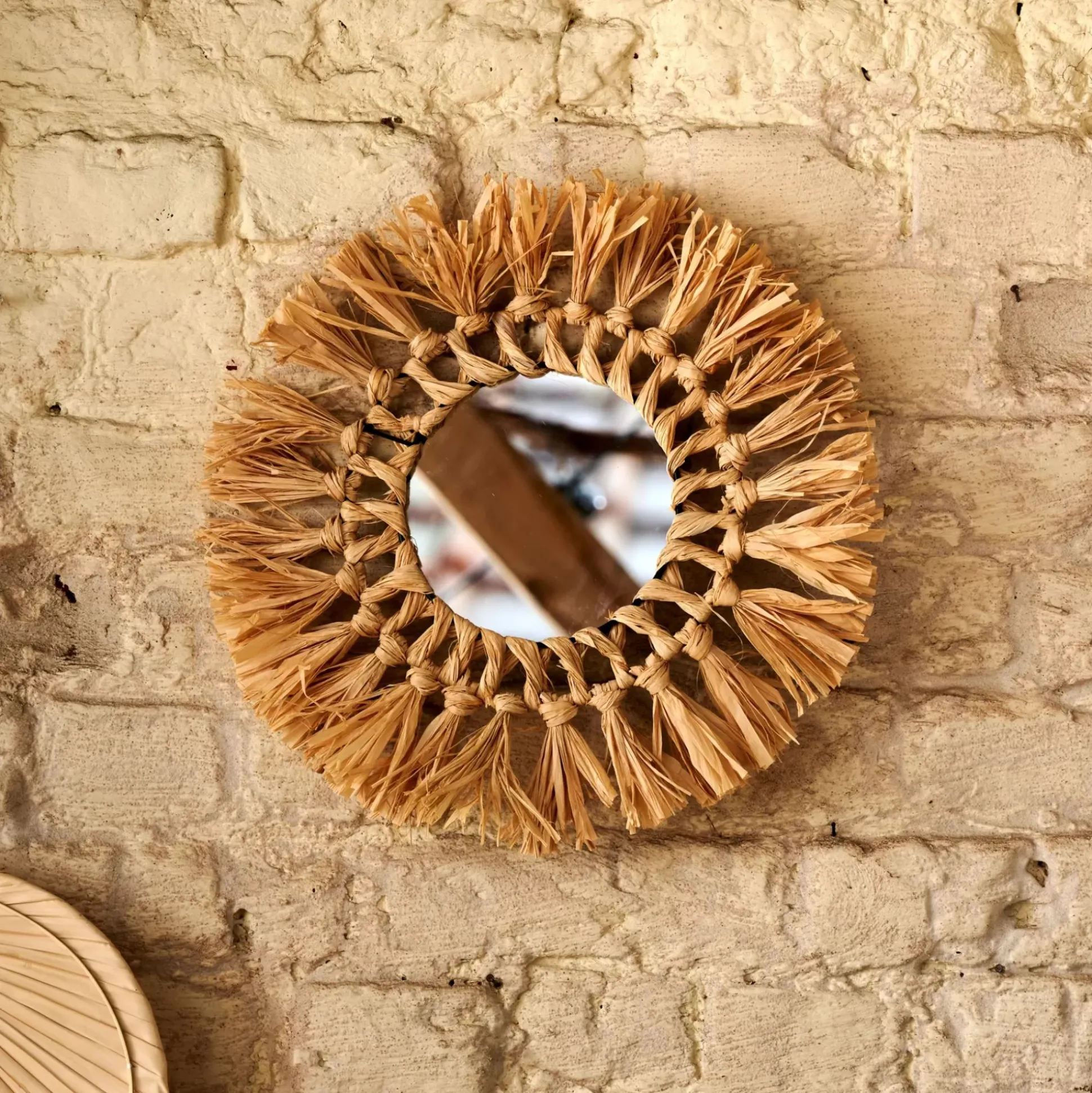 Espejos<CASA Raffia Espejo Natural