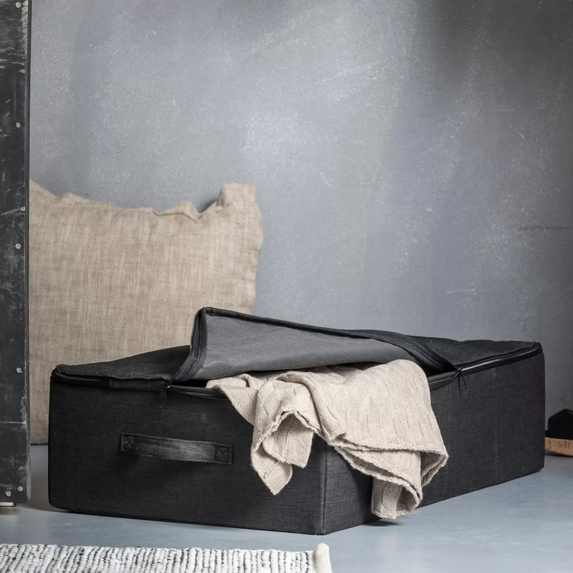 Cajas De Almacenamiento<CASA Rango Caja De Almacenaje Con Cierre De Cremallera Gris Oscuro