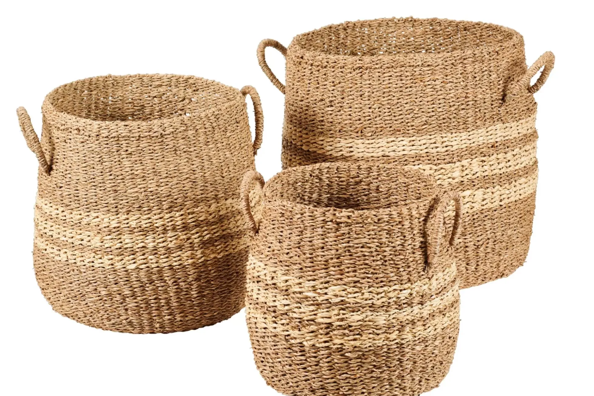 Cestas De Almacenaje<CASA Rayas Cesta L Natural