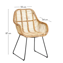 Sillas De Comedor<CASA Rotan Silla De Comedor Natural