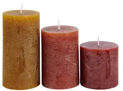 Velas<CASA Rustic Velas Juego De 3 Verde, Crema, Morado Claro