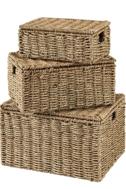 Cestas De Almacenaje<CASA Seagrass Cesta Almacenaje S Con Tapa Natural