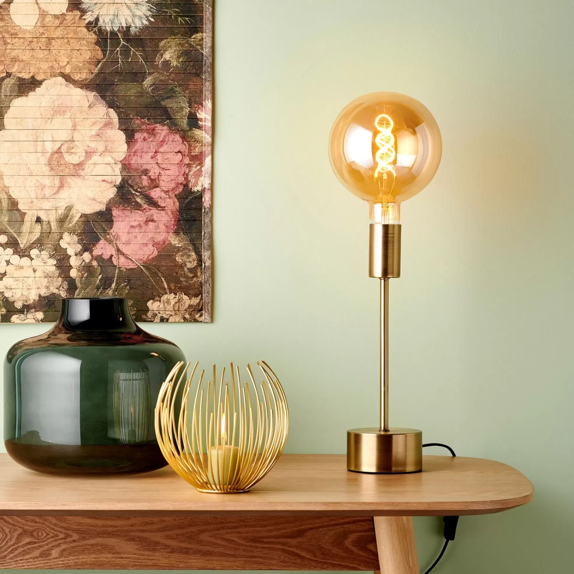 Lamparas De Mesa<CASA Shain Lampara De Mesa Dorado