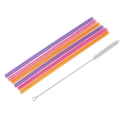Accesorios Coctéles<CASA Slurp Pajitas Reutiliz Juego De 6 Mezcla De 3 Colores Naranja, Morado, Rosa