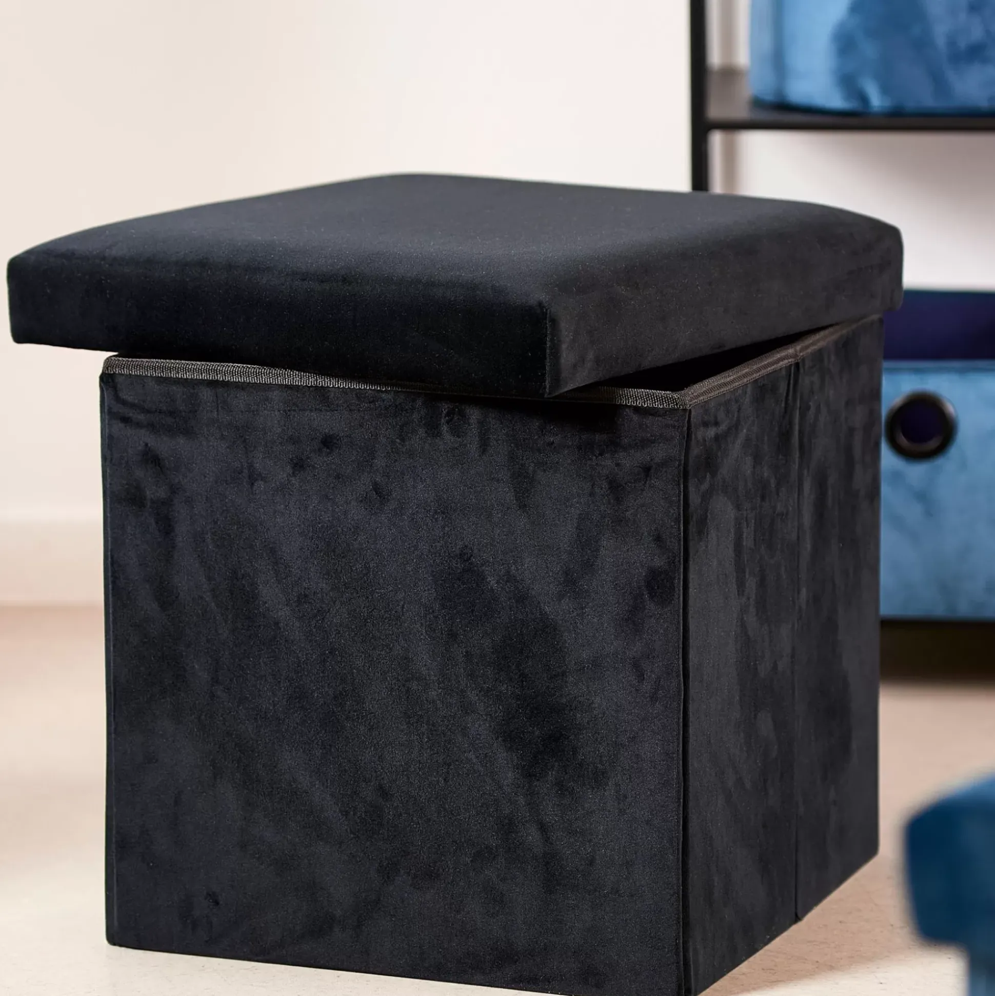 Pufs De Almacenaje<CASA Stor Puf Plegable Funcion Almac. Negro