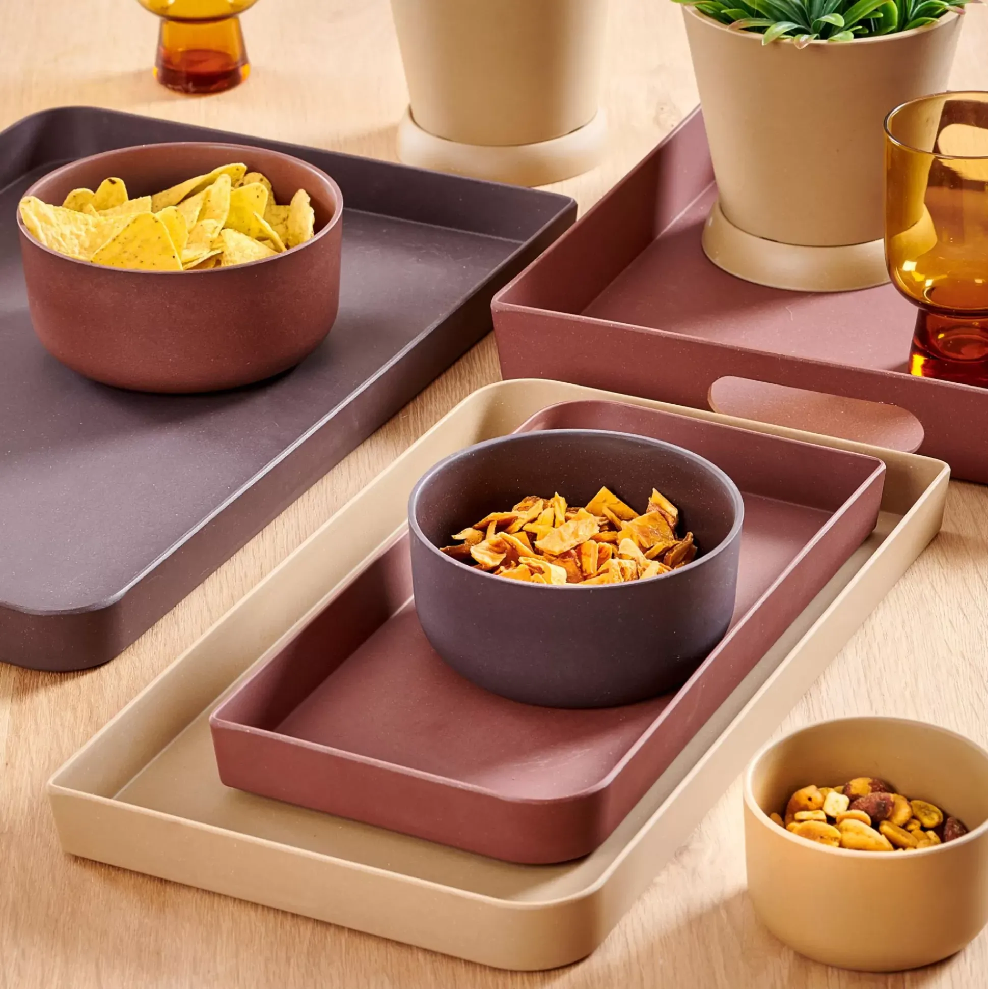 Bandejas<CASA Sumak Bandeja Marron Oscuro