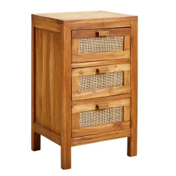 Cajoneras<CASA Teck Cajonera 3 Cajones Natural