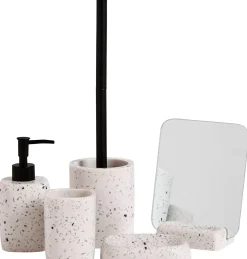 Accesorios Water<CASA Terrazzo Cepillo Wc En Soporte Blanco