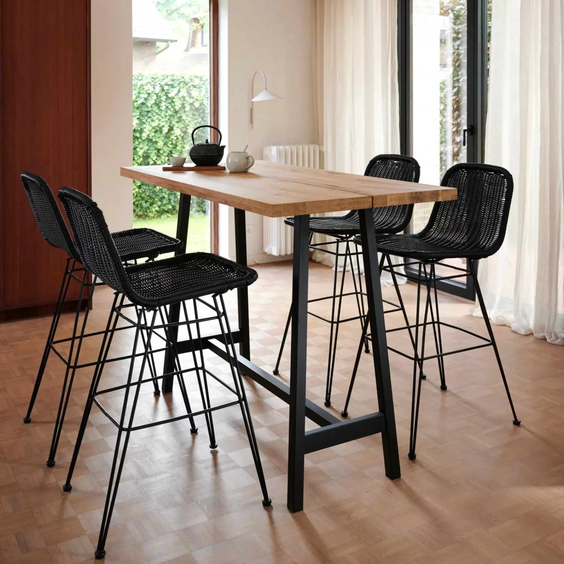 Sillas De Jardín<CASA Vienna Silla De Bar Negro