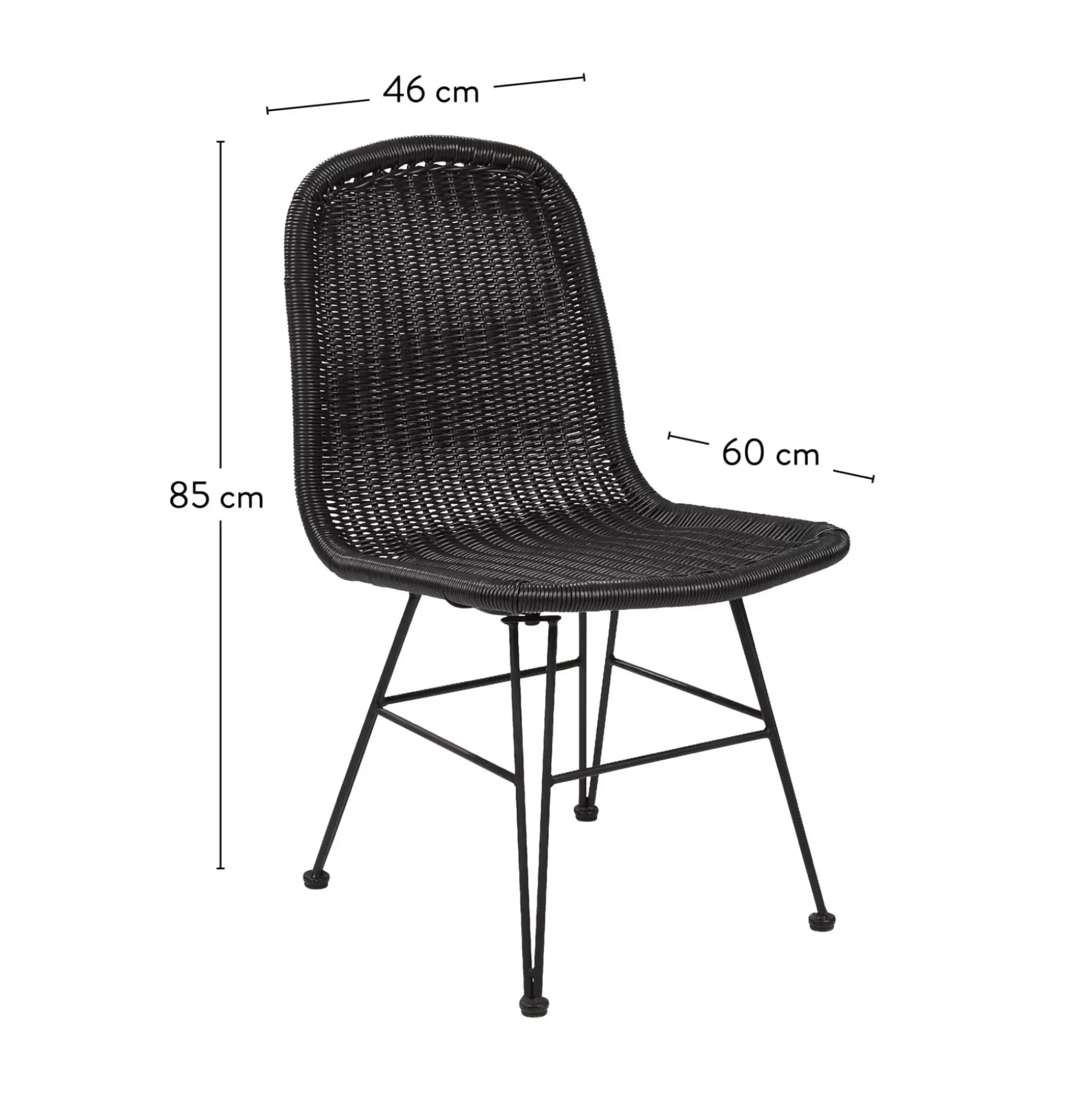 Sillas De Jardín<CASA Vienna Silla De Comedor Negro