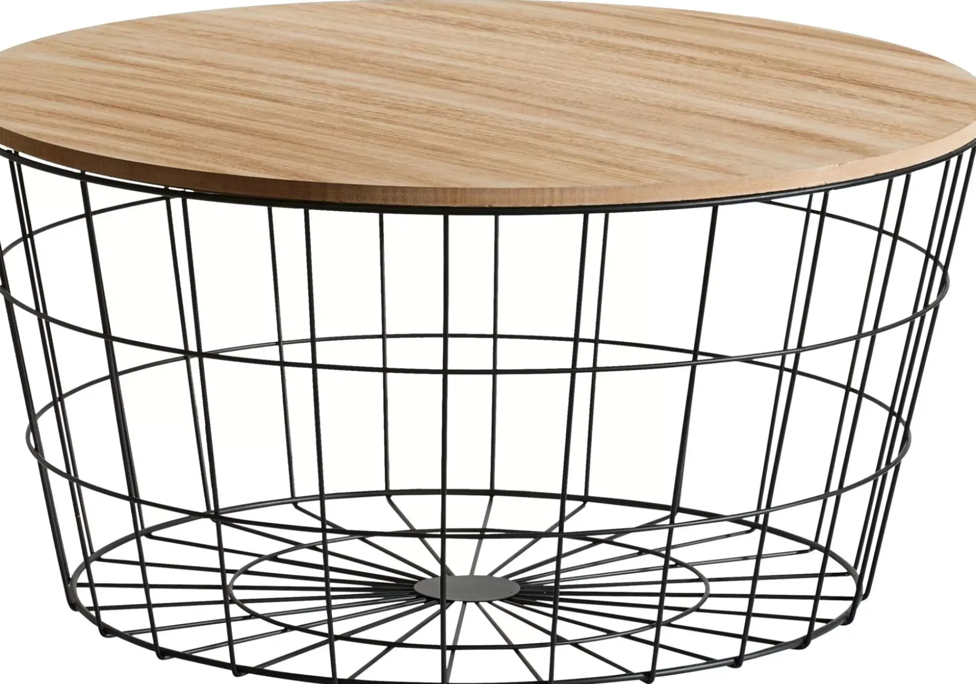 Mesas De Salón<CASA Wire Xl Mesa Auxiliar Xl Negro, Natural