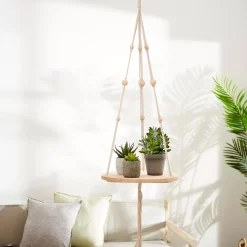 Colgadores Para Plantas<CASA Woody Mesa Para Plantas Pendiente Natural