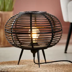 Lamparas De Mesa<CASA Zanzi Lampara De Mesa E27 Negro