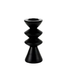 Soprortes Para Velitas<CASA Zigzag Soporte Para Vela Pequena Negro