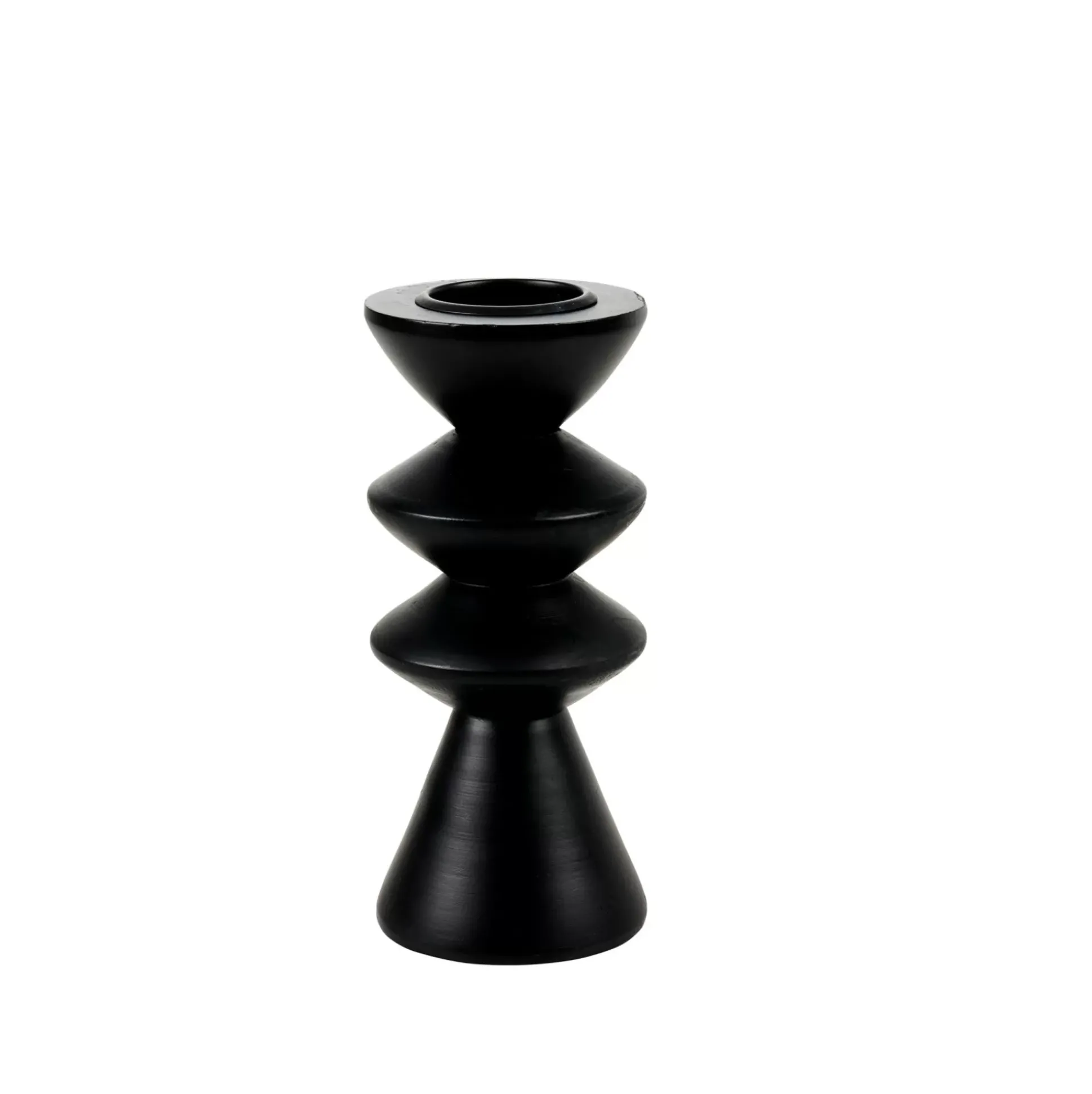 Soprortes Para Velitas<CASA Zigzag Soporte Para Vela Pequena Negro